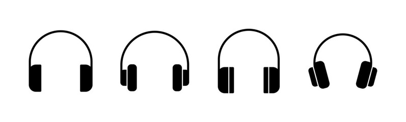 Headphone icon set. Headvector icon symbols