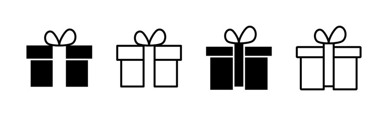 Gift icon set. gift vector icon. birthday gift