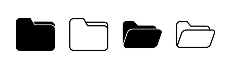 Folder icon set. folder vector icons