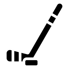 hockey stick and puck icon 