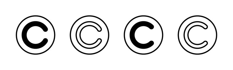 Copyright icon set. copyright symbols