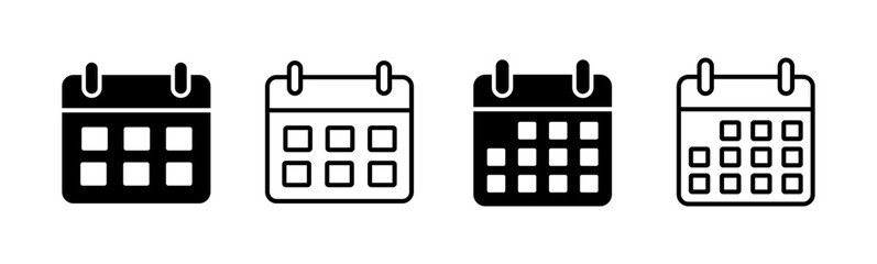 Calendar icon set. Calender symbol. calendar vector icon