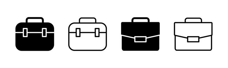 Briefcase icon set. suitcase icon. luggage symbol.