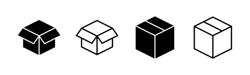 Box icon set. box vector icon, package, parcel