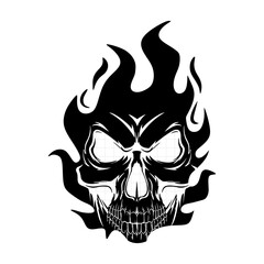 cool simple skull and fire lo...