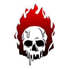skull head logo and melting f...
