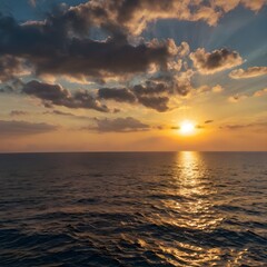 Naklejka premium sunset over the ocean