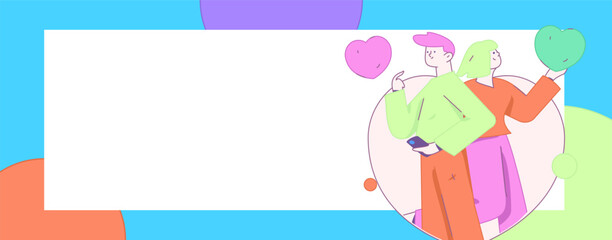 Happy Valentine's Day flat character vector concept business hand drawn illustration
