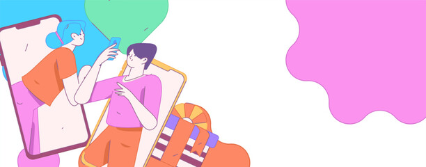 Happy Valentine's Day flat character vector concept business hand drawn illustration
