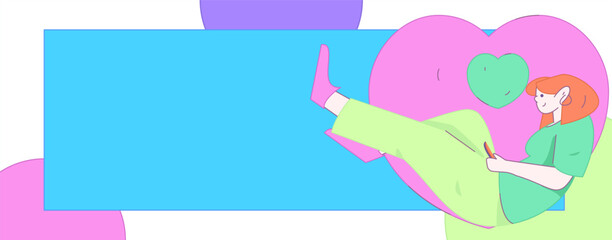 Happy Valentine's Day flat character vector concept business hand drawn illustration
