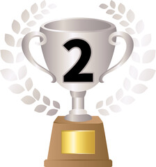 2位のランキングアイコンイラスト