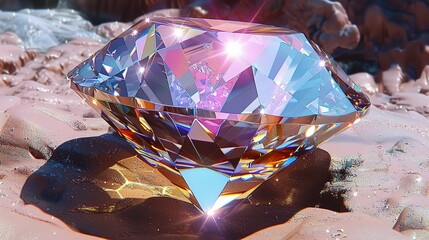 Gleaming Majesty: Illustrating the Beauty of a Sparkling Diamond