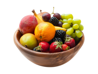 fruits in a bowl isolated