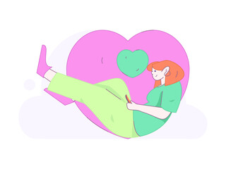 Happy Valentine's Day flat character vector concept business hand drawn illustration
