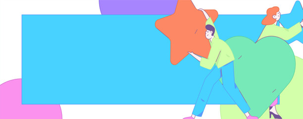 Happy Valentine's Day flat character vector concept business hand drawn illustration
