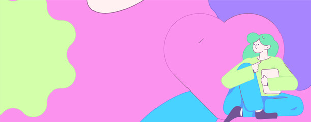 Happy Valentine's Day flat character vector concept business hand drawn illustration
