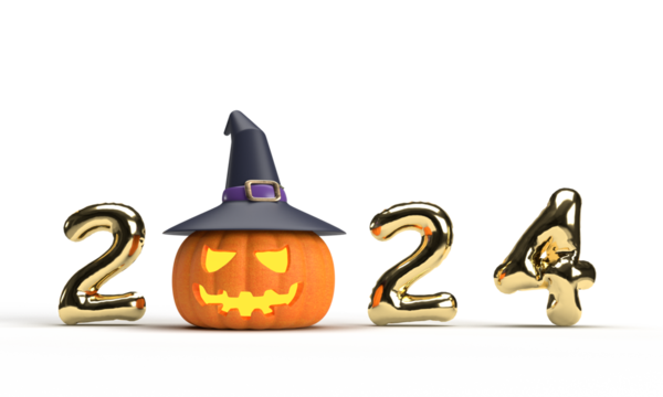 2024 2025 2023 time happy new year happy halloween 31 thirty one day date pumpkin hat yellow orange color decoration spooky horror evil lantern funny dark night fear cute 31 october lantern monster