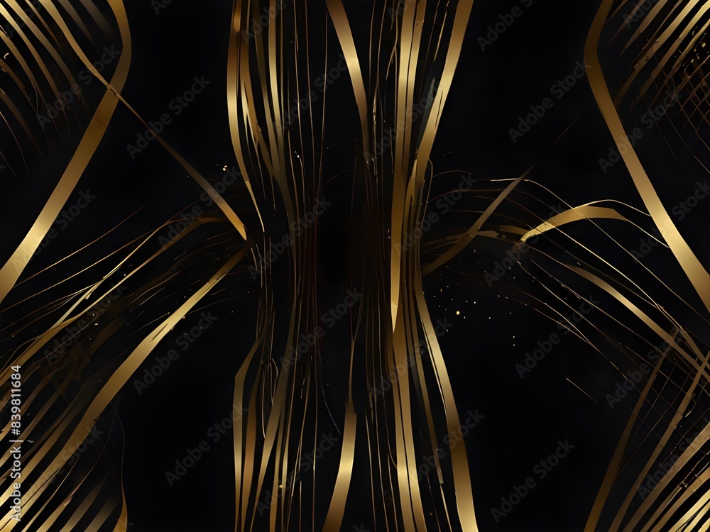 Poster vector modern simple design, elegant modern gold line background, abstract gold lines on black, abst