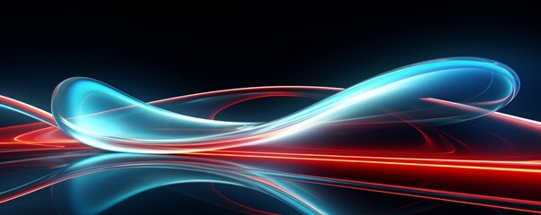 Naklejka premium Abstract Glowing Lines on Dark Background