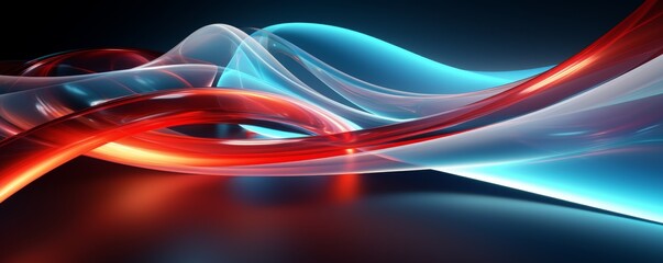 Naklejka premium Abstract Red and Blue Waves