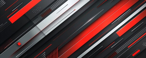 Obraz premium Abstract Red and Black Geometric Design