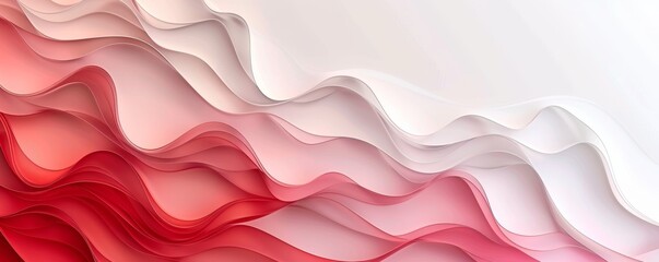 Fototapeta premium Abstract Red and White Waves Background