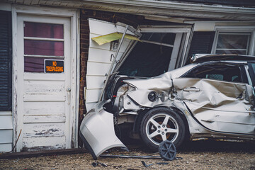 Car wrecked into house