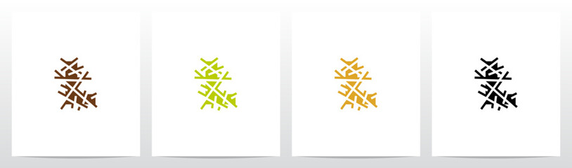 Letter Under Hay Straw Initial Logo Design L