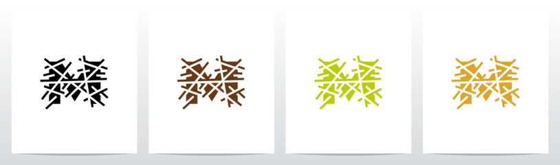 Letter Under Hay Straw Initial Logo Design M