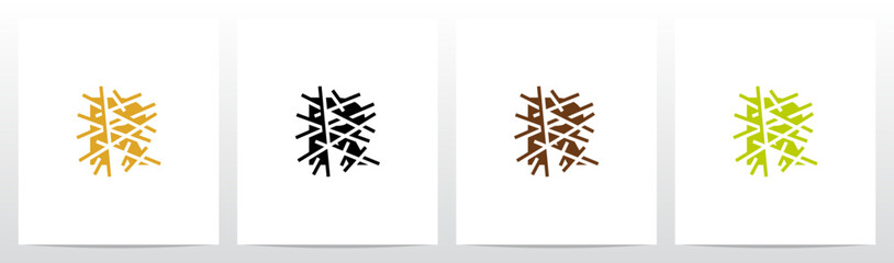 Letter Under Hay Straw Initial Logo Design R