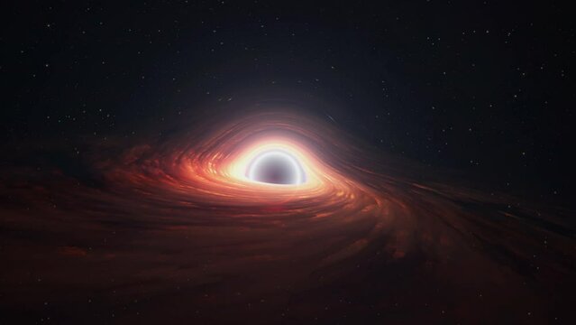 Stunning Black Hole Surrounded by a Swirling Accretion Disk in the Vastness of Space - Powered by Adobe