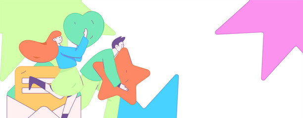 Happy Valentine's Day flat character vector concept business hand drawn illustration
