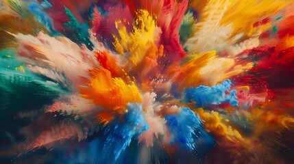 Vibrant Burst of Dynamic Abstract Multicolored Explosion