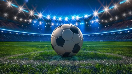 Fototapeta premium A soccer ball inside a stadium