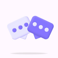 blue, white and blue bubble chat, 3d vector illustration