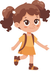 Smiling Girl Walking