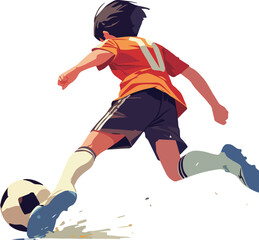 Youth Soccer Player in Action