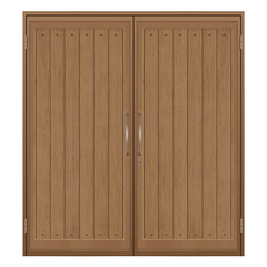 Fototapeta premium 洋風の茶色い両開きドア