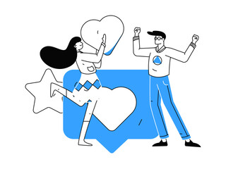 Happy Valentine's Day flat character vector concept business hand drawn illustration
