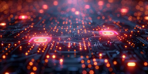 Obraz premium A high-tech background featuring a network of glowing lines and points.