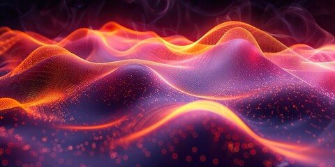 Obraz premium A digital wave pattern with flowing lines and vibrant colors.