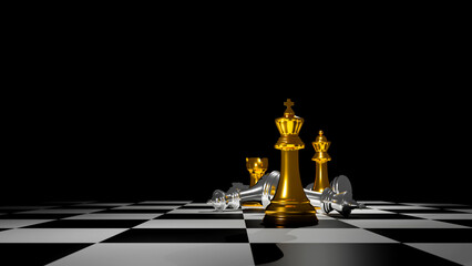 Strategic Business Growth Chess Concept. 3D Illustration