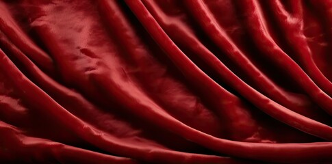 Fototapeta premium velvet texture in a red fabric a close - up of a red fabric with a pattern of alternating red and white stripes, arranged in a row from left to right