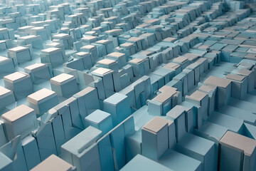 Fototapeta premium 3d render of a group of cubes Generated by Ai 