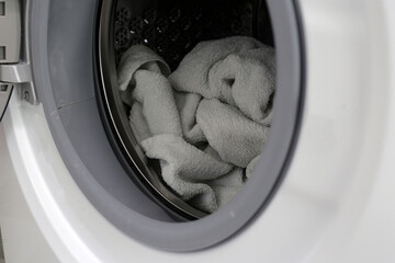 Used towel in washing machine