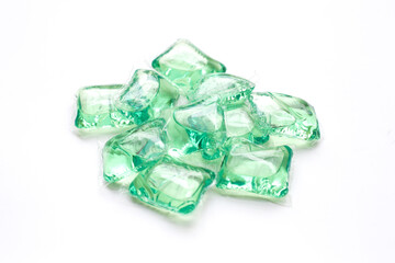 Gel ball laundry detergent, detergent capsule pods