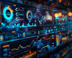 Obraz premium Visual Analytics of Financial Data on Touchscreen Interface for Business Planning