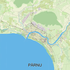 Pärnu, Estonia map poster art