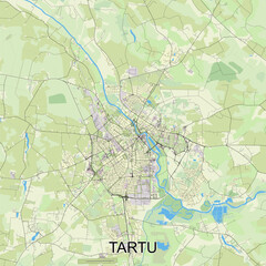 Obraz premium Tartu, Estonia map poster art