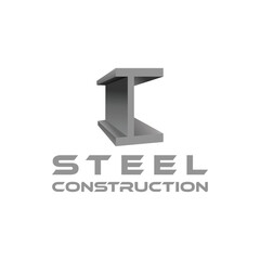 vector design logo for steel fabrication and erection construction company. ibeam steel 3d design vector.